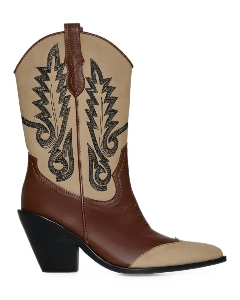 Johanna Ortiz Alma Latina Stiefel mit Stickerei - Braun Braun