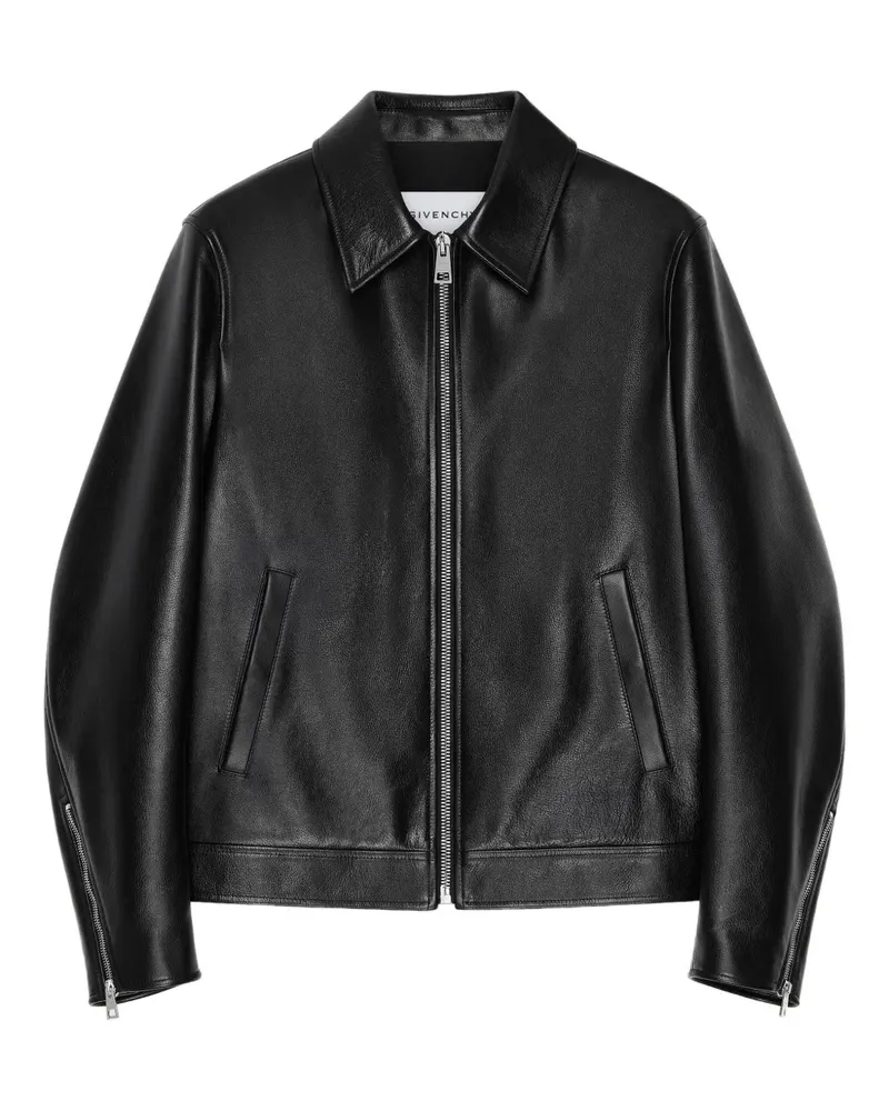 Givenchy classic-collar leather jacket - Schwarz Schwarz