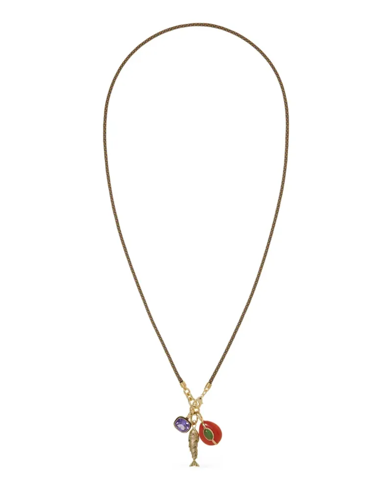 Roxanne Assoulin Cubic triple charm necklace - Gold Gold