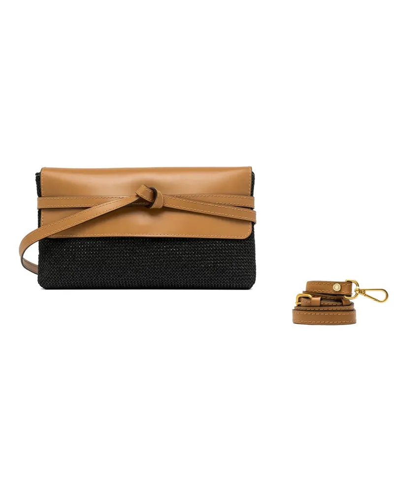 Gianni Chiarini Belty knotted leather-trim shoulder bag - Schwarz Schwarz