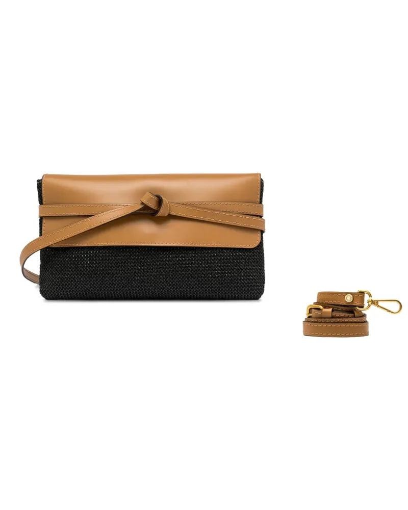 Gianni Chiarini Belty knotted leather-trim shoulder bag - Schwarz Schwarz