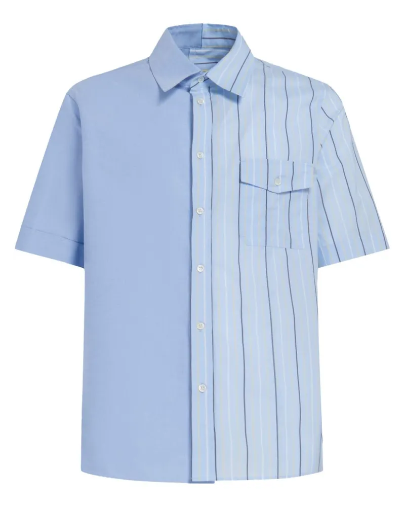 Marni Gestreiftes Hemd in Colour-Block-Optik - Blau Blau
