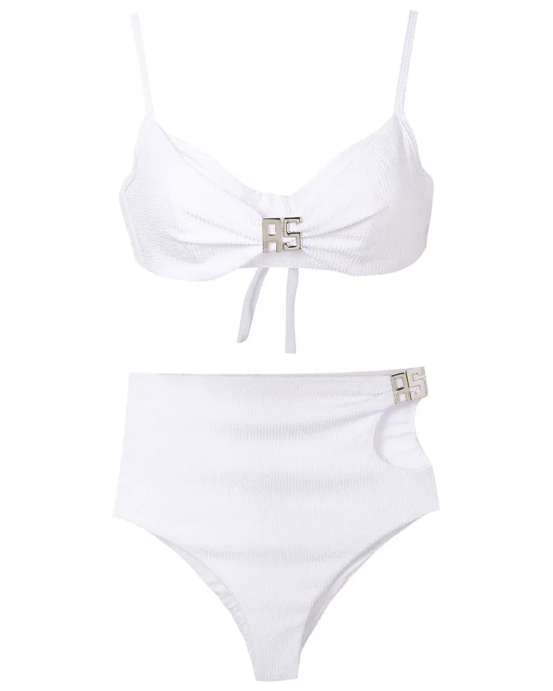 Amir Slama Bikini mit Cut-Out - Weiß Weiß