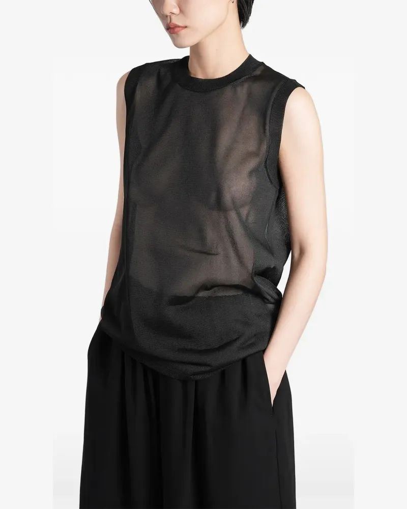 Comme des Garçons Oberteil mit Sheer-Effekt - Schwarz Schwarz