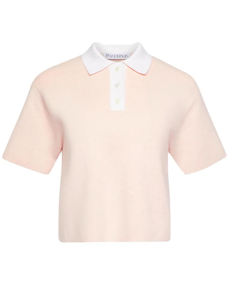 J.W.Anderson Cropped-Poloshirt - Rosa Rosa