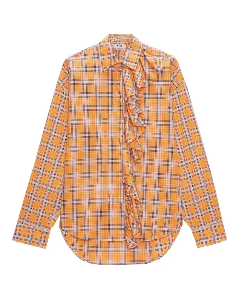 MSGM Hemd mit Rüschen - Orange Orange
