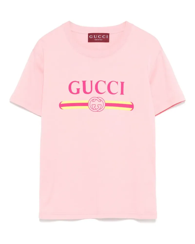 Gucci T-Shirt mit Logo-Print - Rosa Rosa
