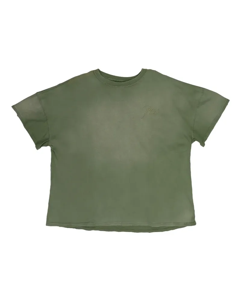 RHUDE Reverse T-Shirt mit Logo-Stickerei - Grün Grün