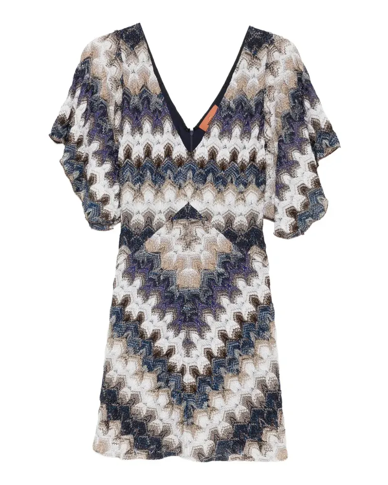 Missoni V-neck chevron mini dress - Weiß Weiß