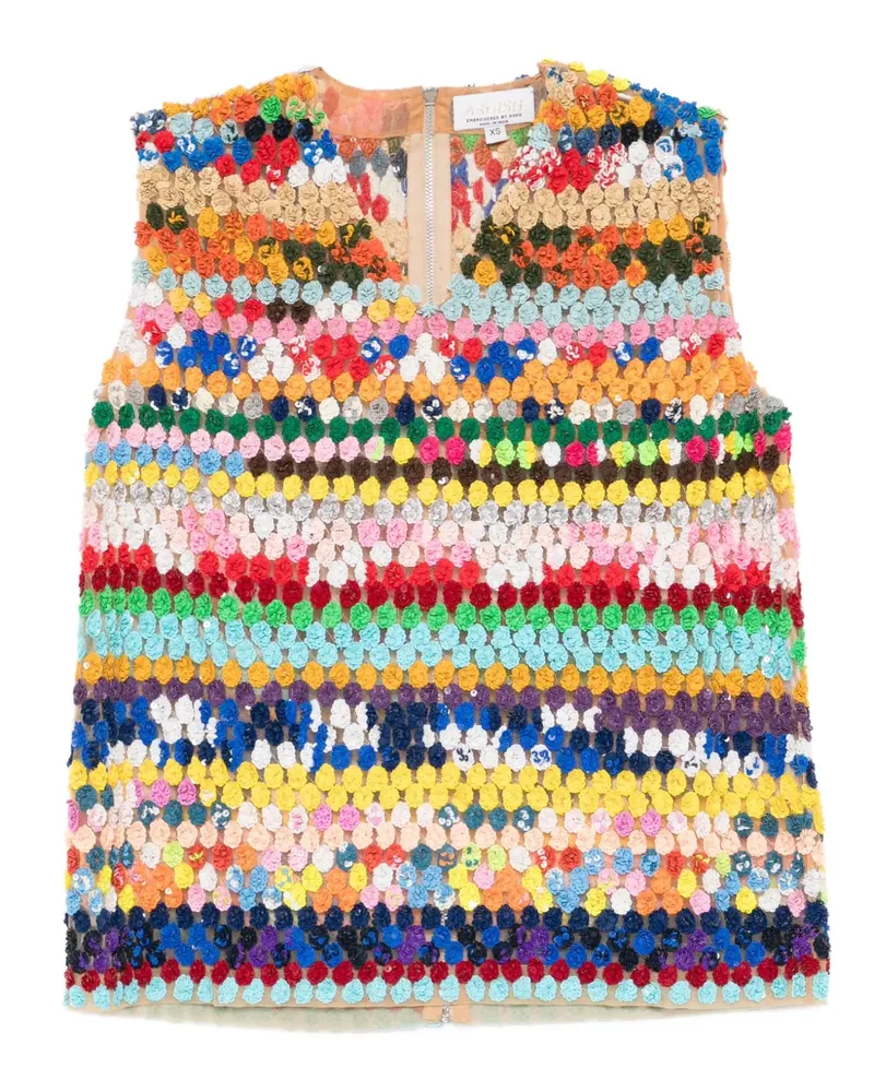 ASHISH Tanktop mit Pailletten - Nude Nude