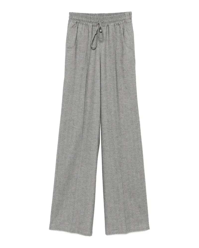 Kiton herringbone-pattern drawstring trousers - Grau Grau