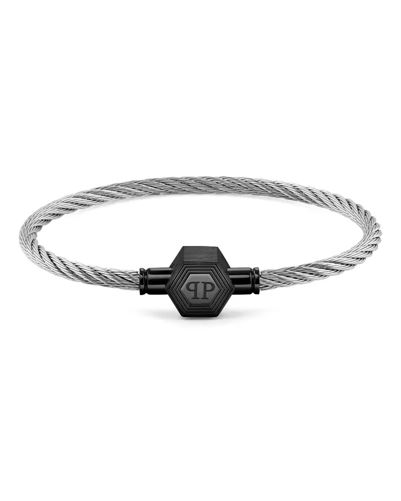 Philipp Plein Enigma braided bracelet - Silber Silber