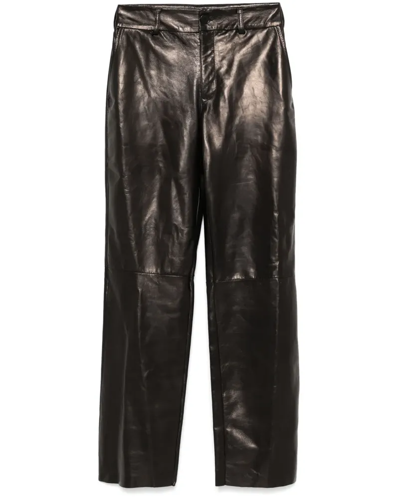 Salvatore Santoro Hose aus Leder - Schwarz Schwarz