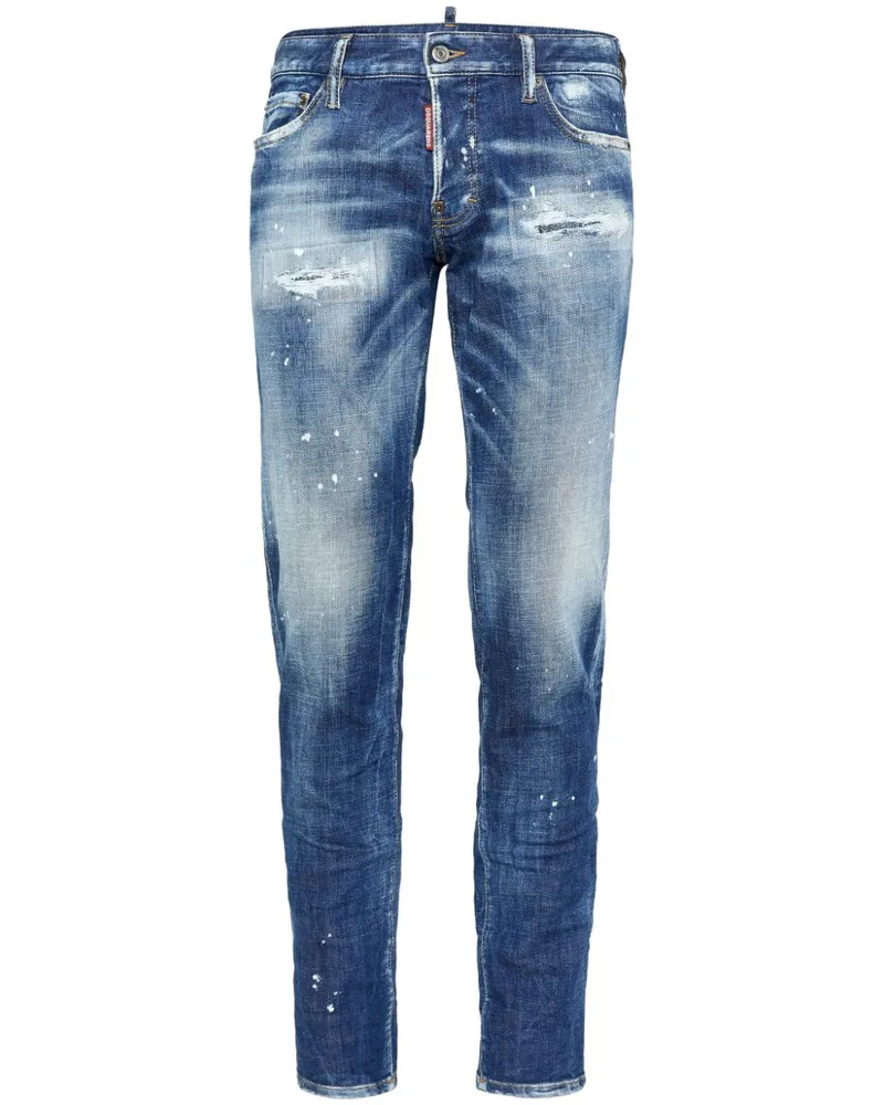 Dsquared2 Straight-Leg-Jeans mit Farbklecksen - Blau Blau