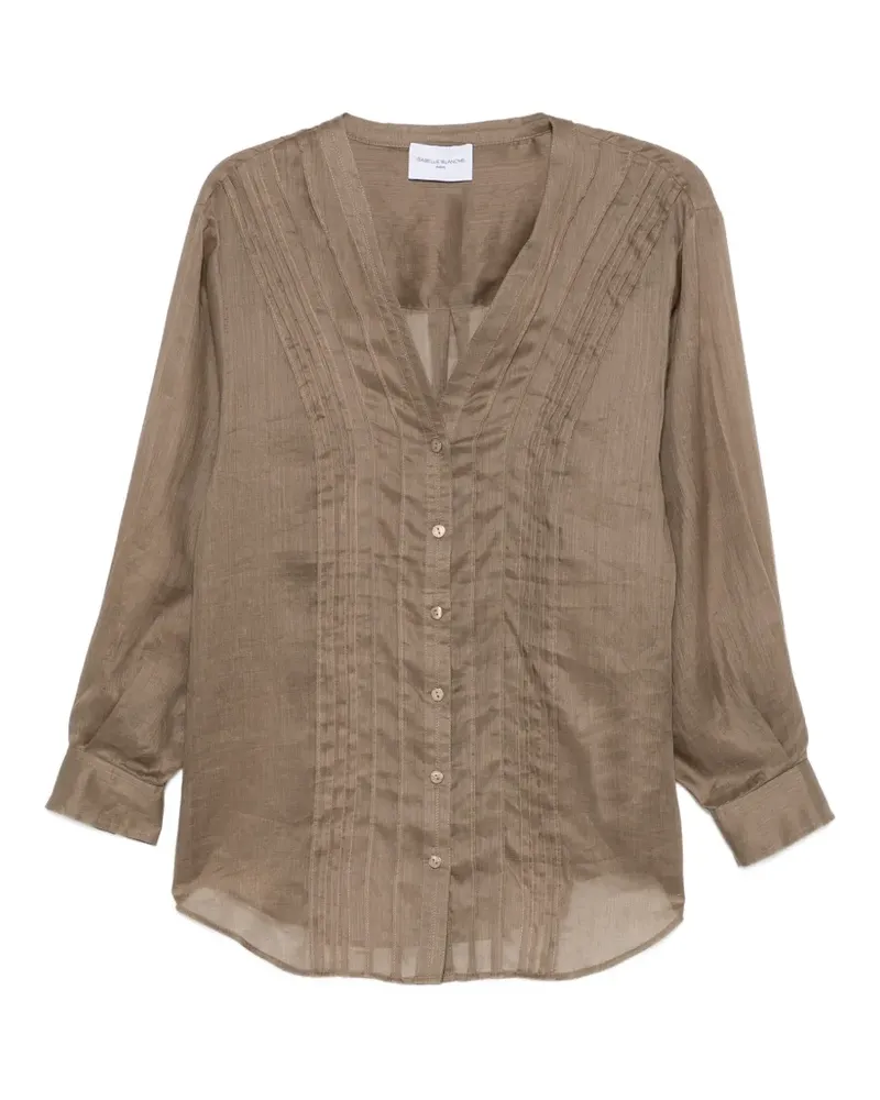 Isabelle Blanche Bluse mit V-Ausschnitt - Grün Grün
