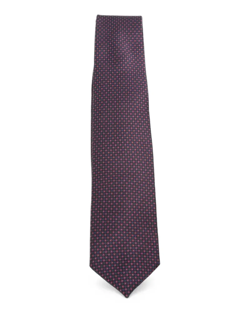 Corneliani Geometrisch gemusterte Seidenkrawatte - Blau Blau