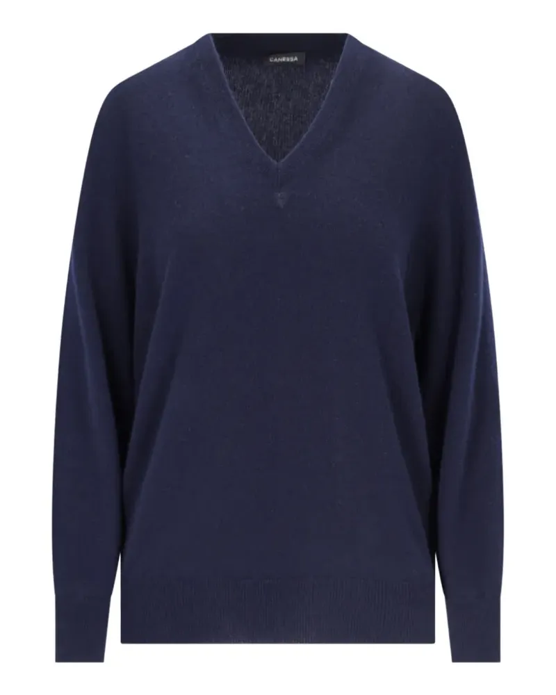 Canessa Kaschmirpullover mit V-Ausschnitt - Blau Blau