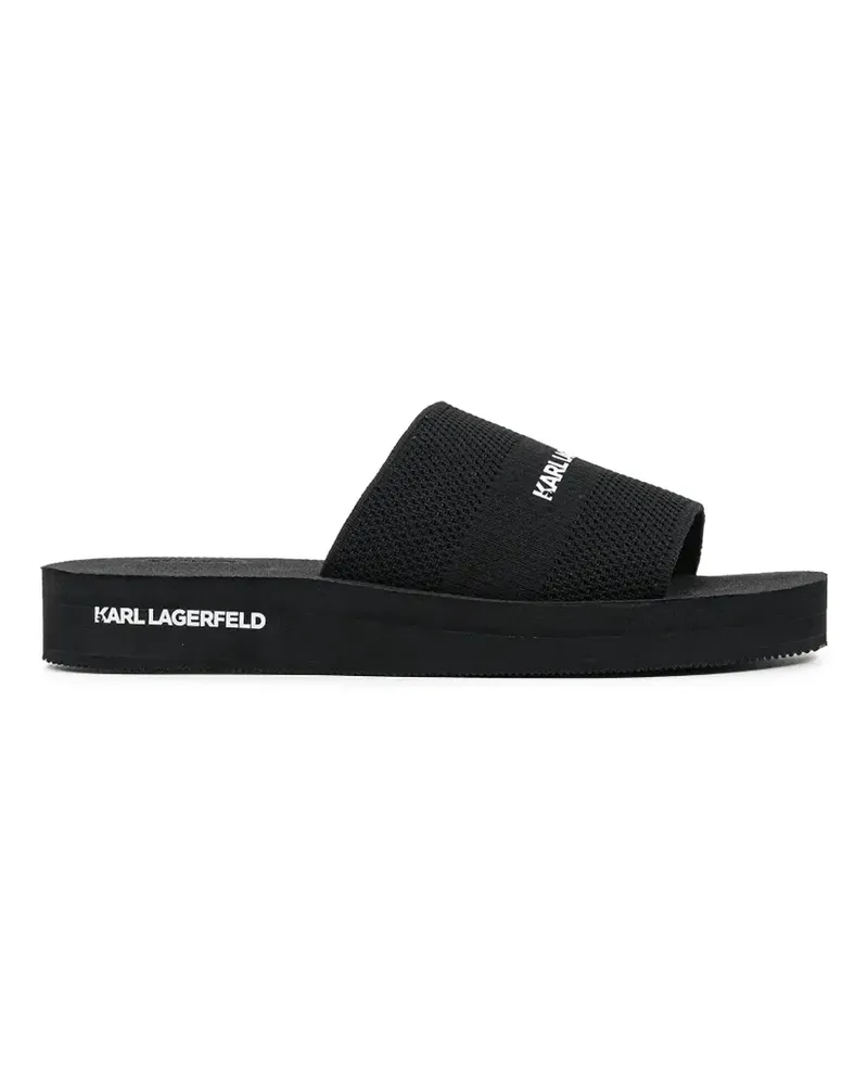 Karl Lagerfeld logo-print slides - Schwarz Schwarz