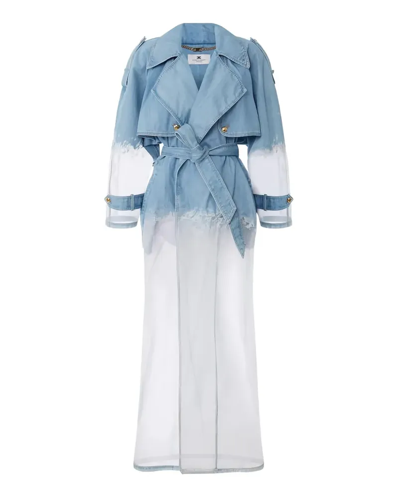Elisabetta Franchi denim organza trench coat - Weiß Weiß
