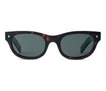 Sonnenbrille mit ovalem Gestell - Braun