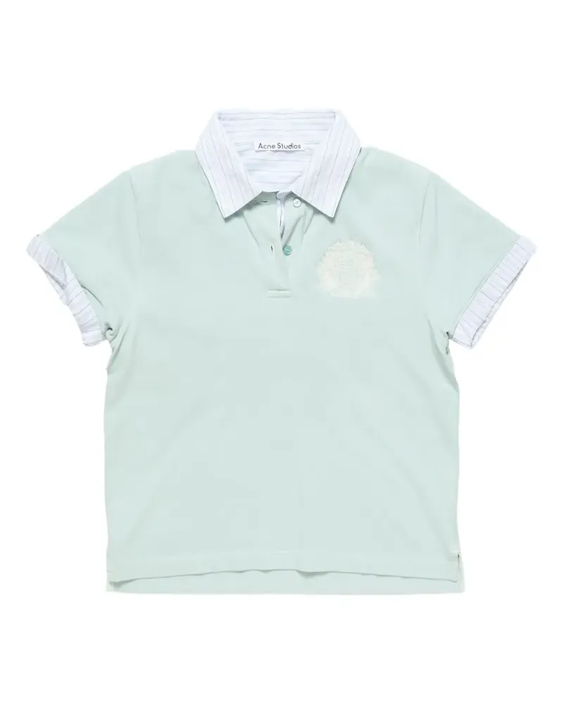 Acne Studios Poloshirt mit Logo-Stickerei - Grün Grün