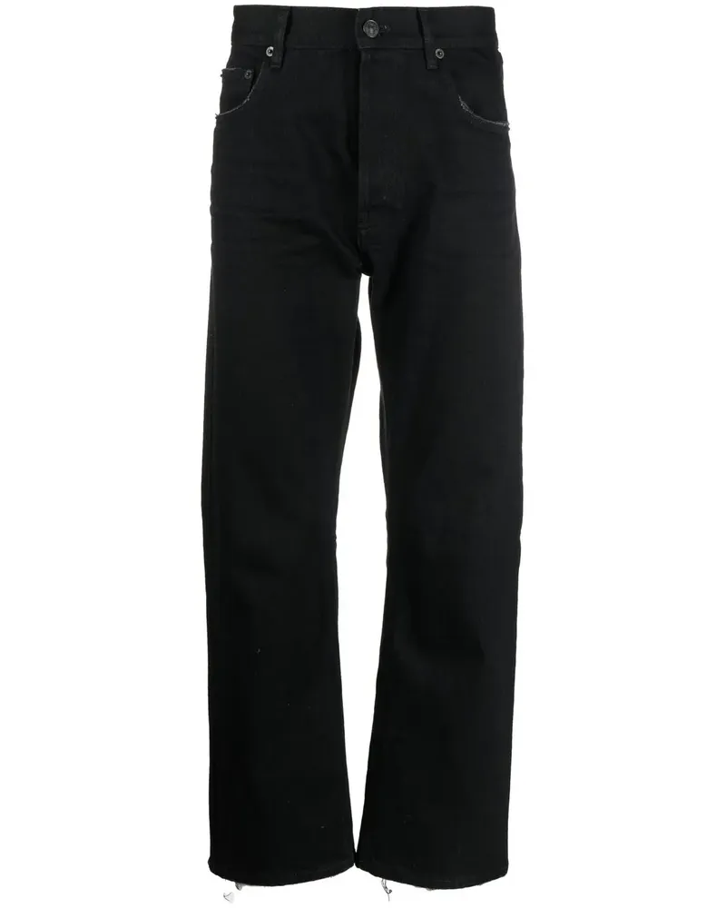 Balenciaga Ausgefranste Slim-Fit-Jeans - Schwarz Schwarz