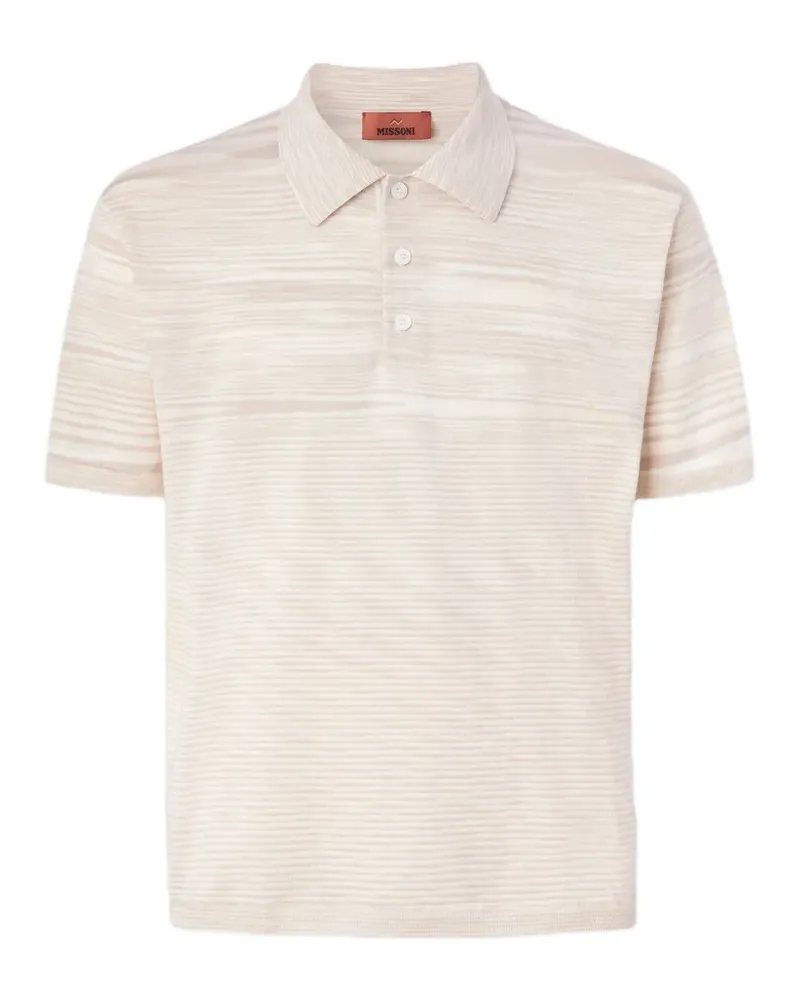 Missoni striped short-sleeve polo shirt - Nude Nude