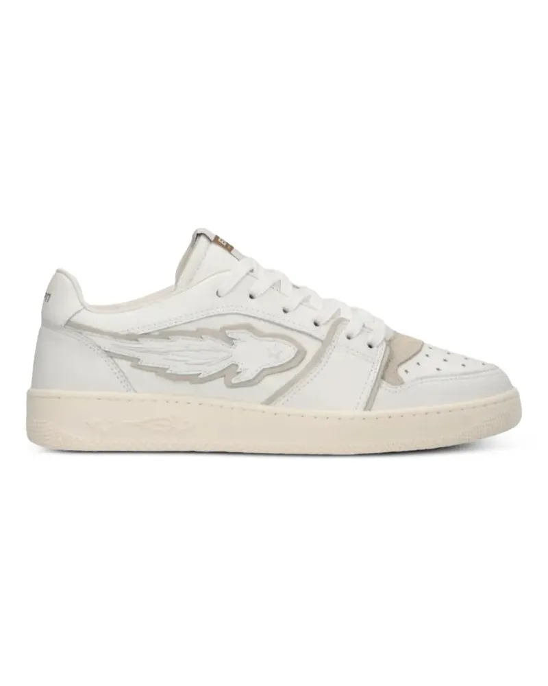 ENTERPRISE JAPAN Perforierte Egg Rockett Sneakers mit Raketen-Patch - Weiß Weiß