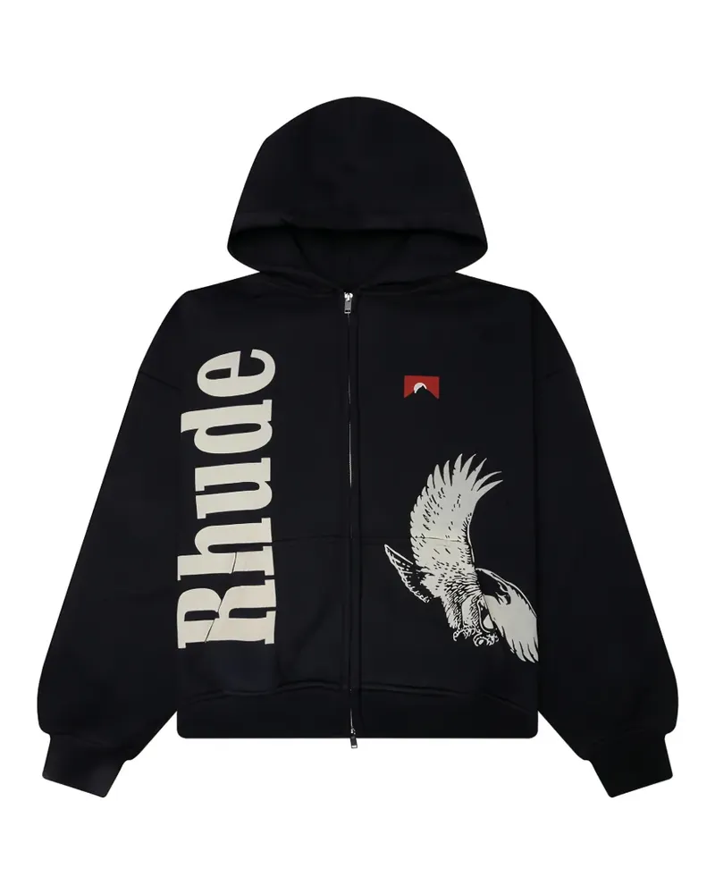 RHUDE Hoodie mit Adler-Print - Schwarz Schwarz