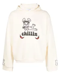 Natasha Zinko Hoodie mit "Chillin"-Print Weiß