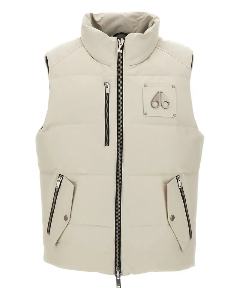 Moose Knuckles logo-plaque gilet - Weiß Weiß