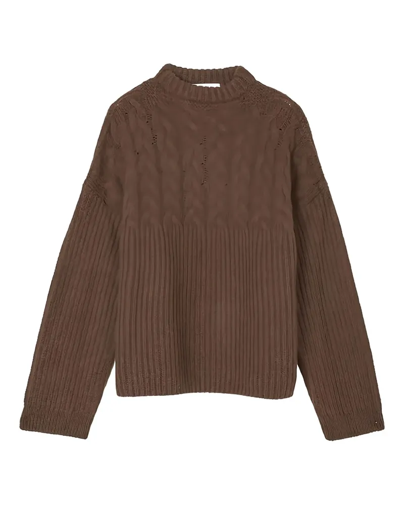 Cecilie Bahnsen Gerippter Pullover mit Zopfmuster - Braun Braun