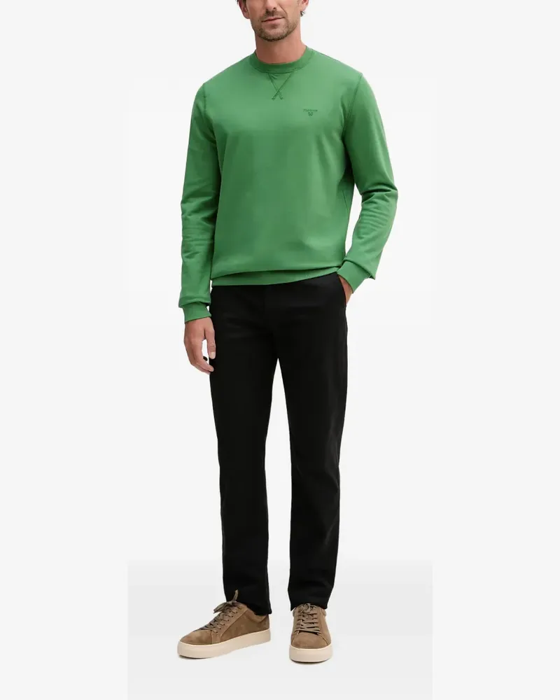 Barbour logo-embroidered crew-neck sweatshirt - Grün Grün