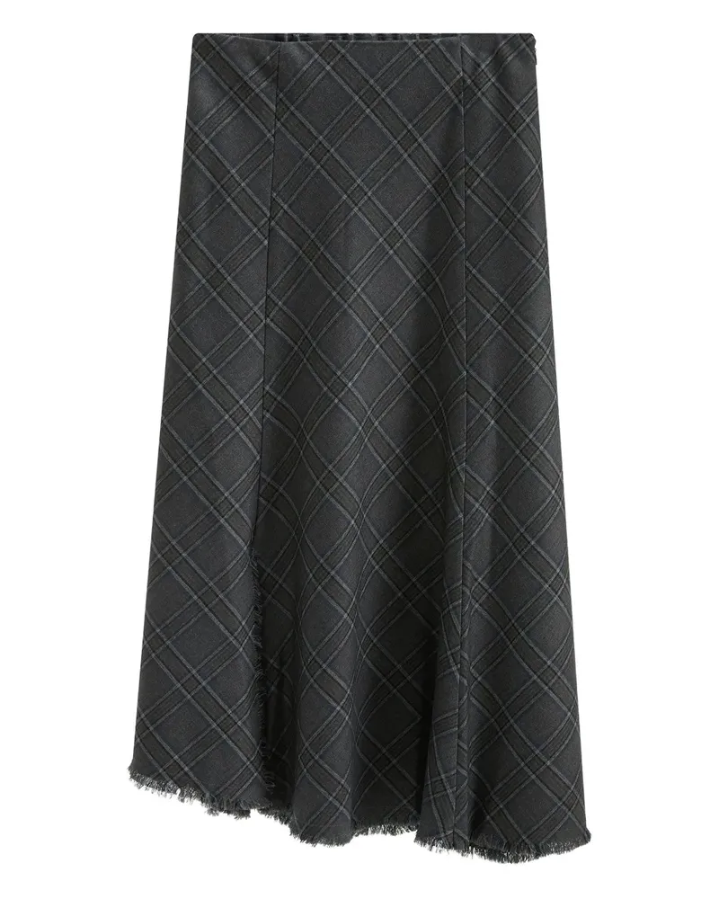 b+ab Asymmetrischer Rock mit ausgefranstem Saum - Grau Grau