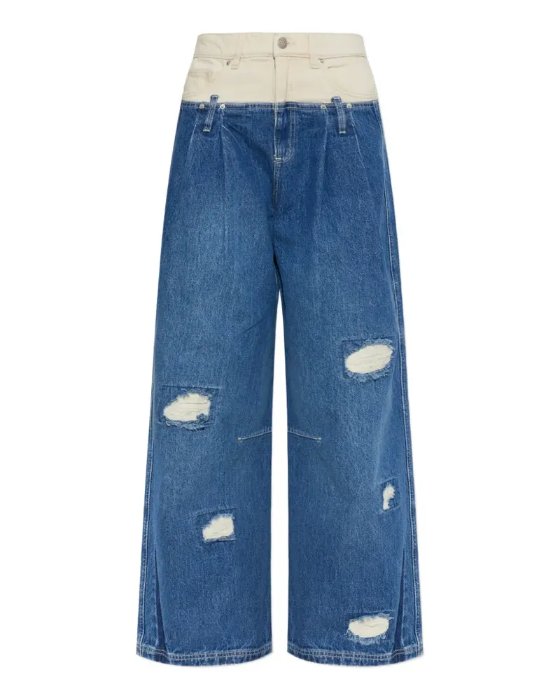MUNTHE Nezza distressed layered-waist jeans - Blau Blau