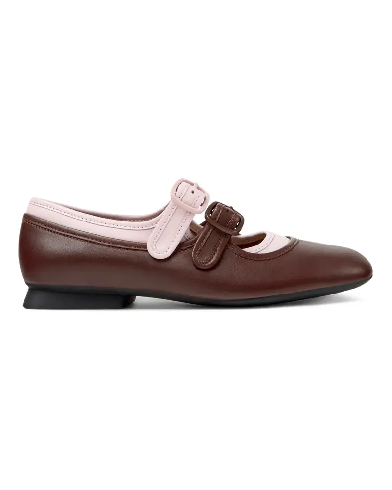 Camper Casi Myra Ballerinas mit Doppelriemen - Braun Braun