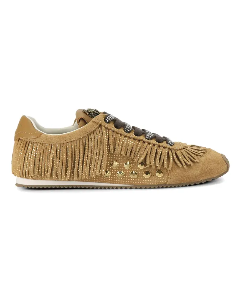 Kurt Geiger Islington Fringe Sneakers mit Kristalldetail - Braun Braun