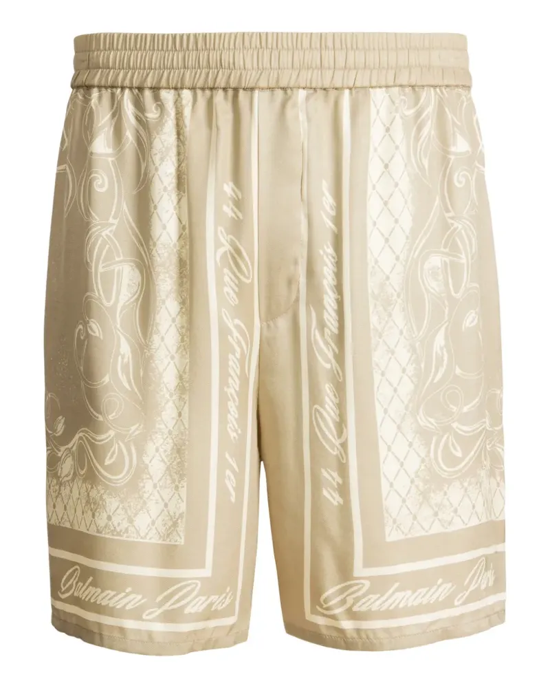 Balmain printed Foulard pyjama shorts - Nude Nude