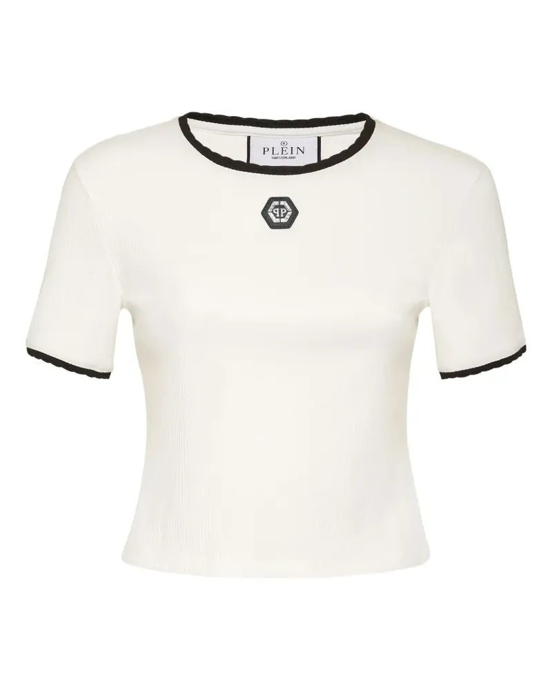 Philipp Plein T-Shirt mit Logo-Patch - Weiß Weiß