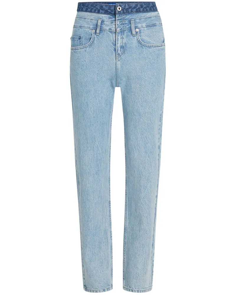 Karl Lagerfeld Straight-Leg-Jeans mit hohem Bund - Blau Blau