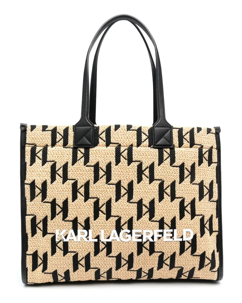 Karl Lagerfeld Gewebter Shopper aus Bast - Nude Nude