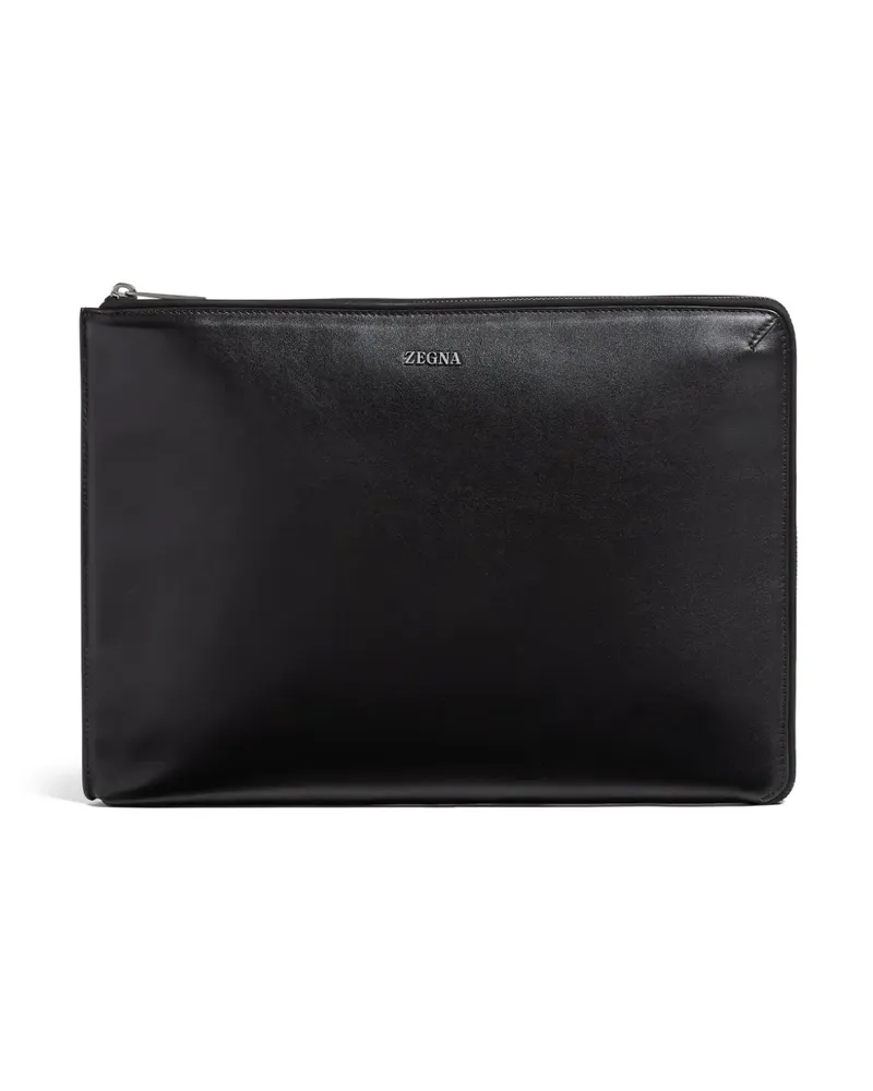 Ermenegildo Zegna Klassische Clutch - Schwarz Schwarz