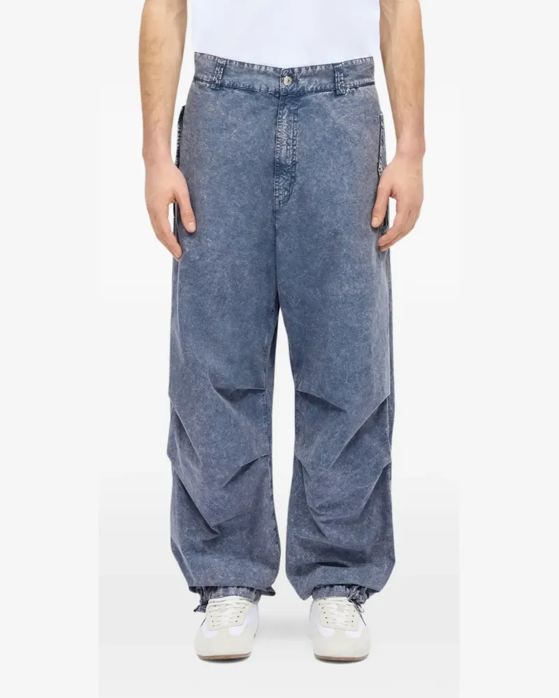 MSGM Weite Jeans mit Acid-Wash-Effekt - Blau Blau
