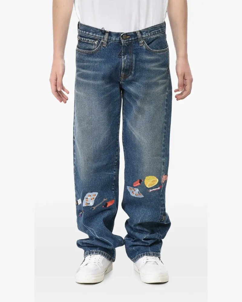 OFF-WHITE Pascal Twist embroidered jeans - Blau Blau