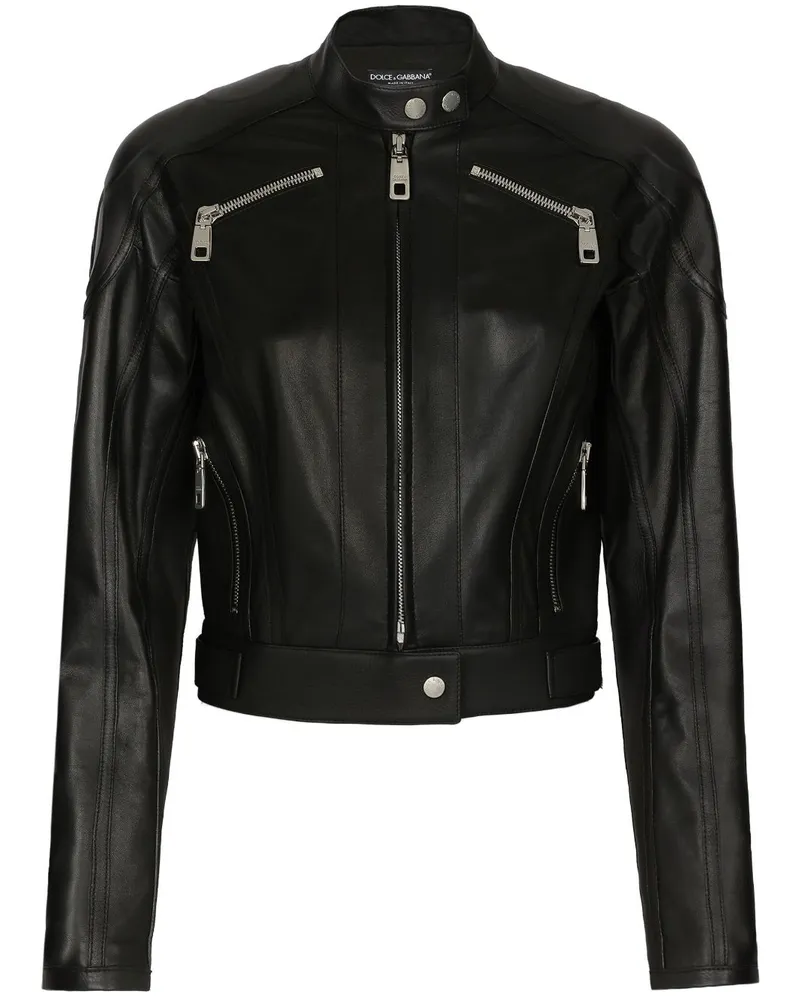 Dolce & Gabbana Klassische Bikerjacke - Schwarz Schwarz