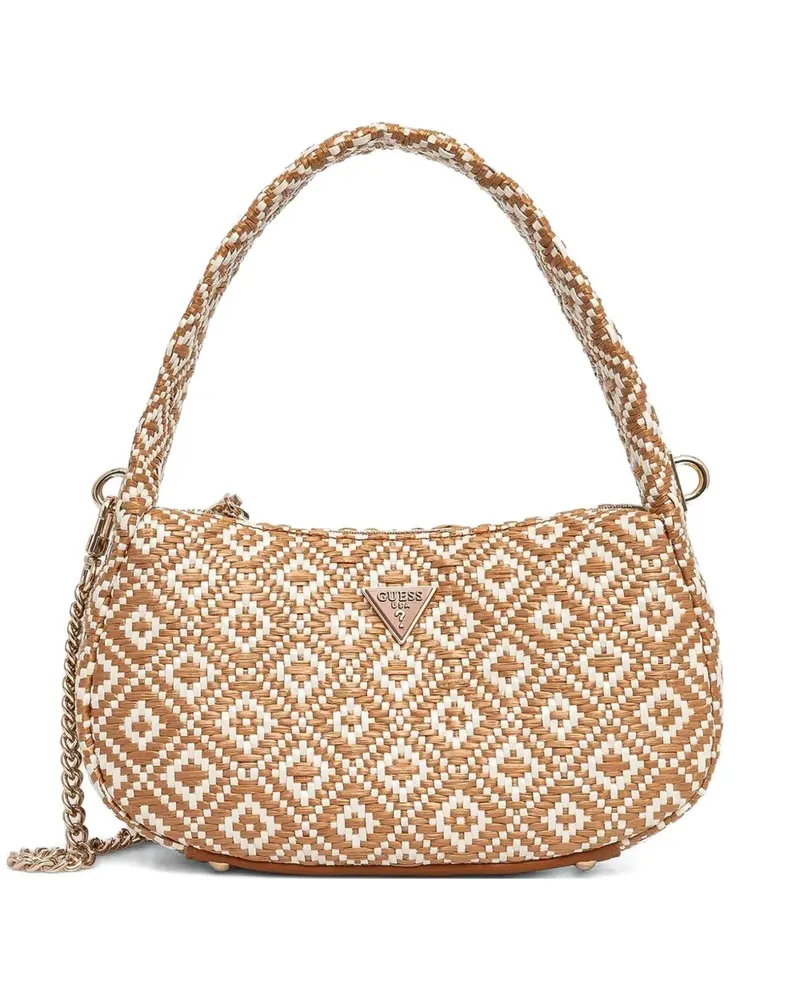 Guess Gemusterte Schultertasche - Nude Nude