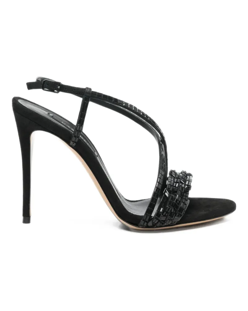 Casadei Stiletto-Sandalen mit Perlen - Schwarz Schwarz