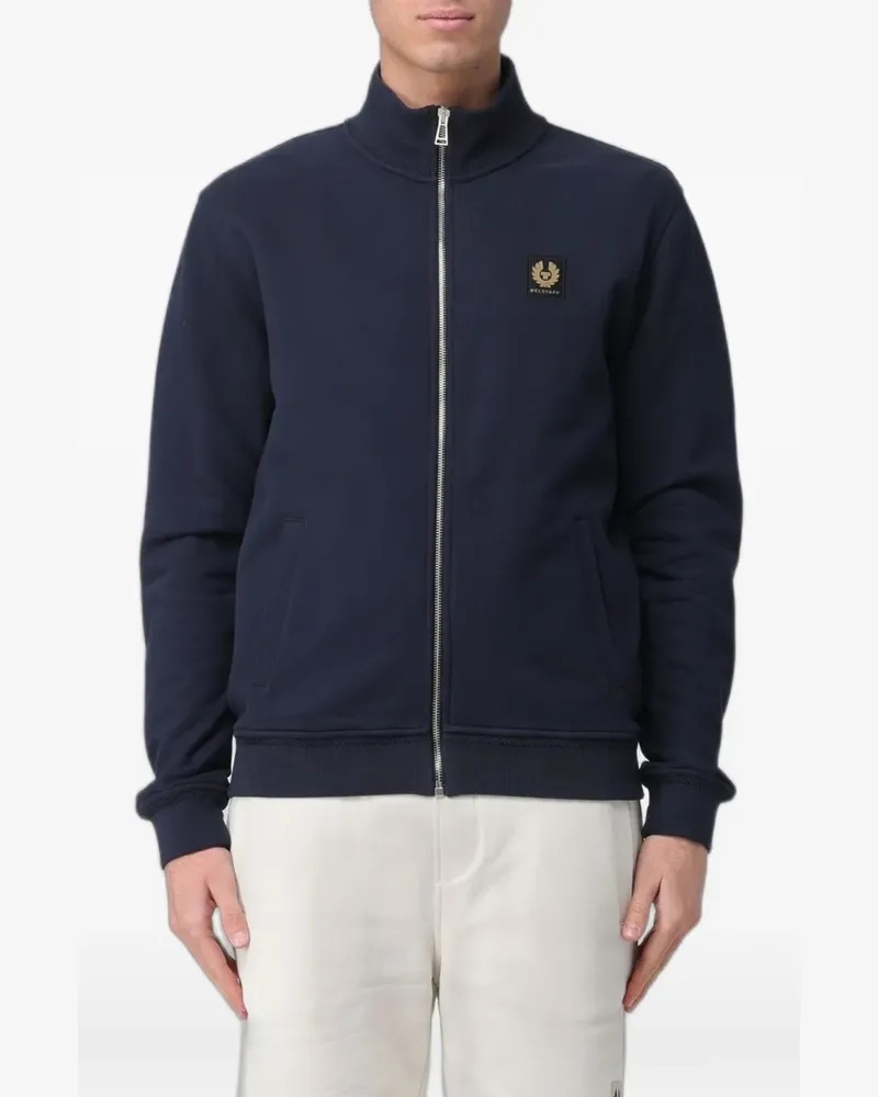 Belstaff Sweatshirtjacke mit Logo-Patch - Blau Blau