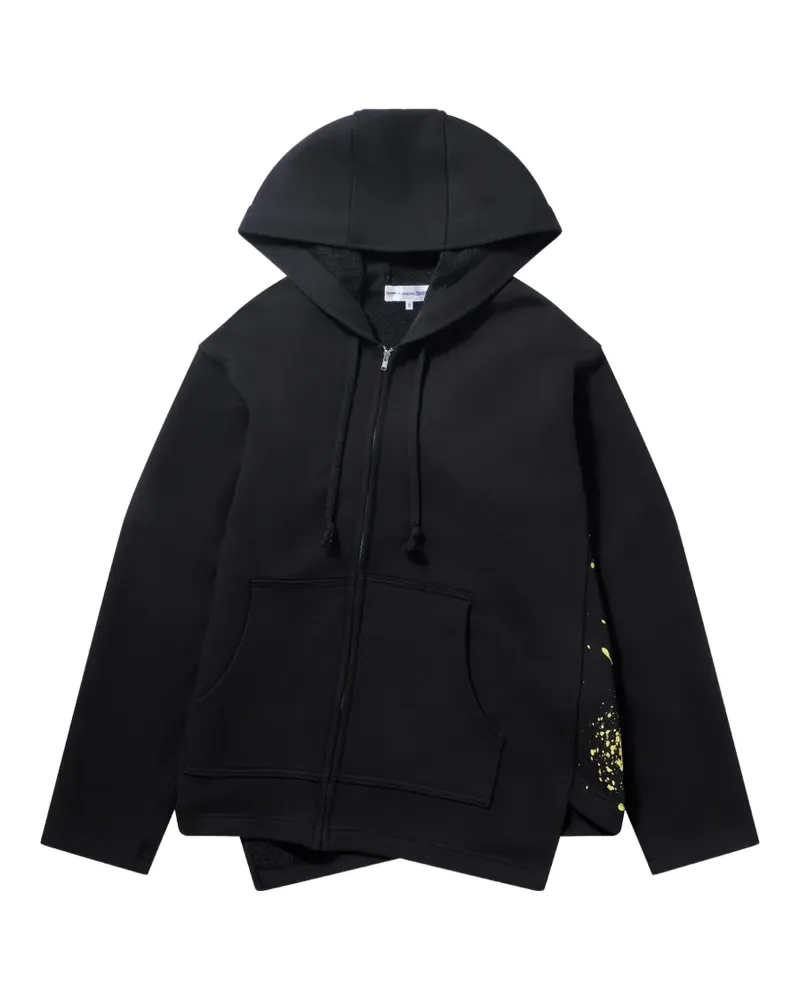 Comme des Garçons zip-fastening asymmetric hoodie - Schwarz Schwarz