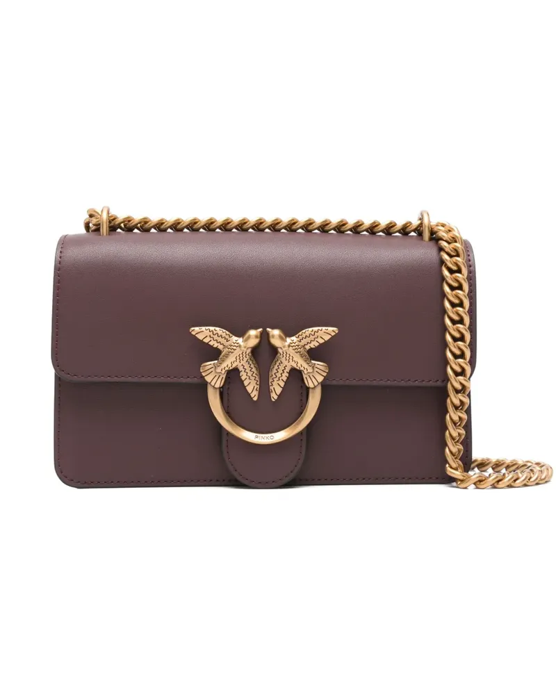 Pinko Classic Love Satchel-Tasche mit Kettenriemen - Rot Rot